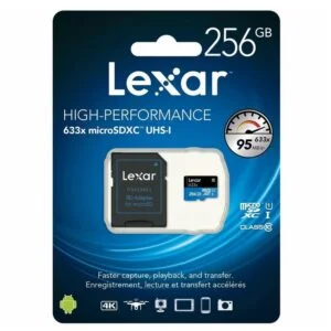 Lexar High-Performance 633x 256GB MicroSDXC UHS-I Memory Card with Adapter