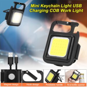 COB Rechargeable Keychain Waterproof Multifunction Portable Light